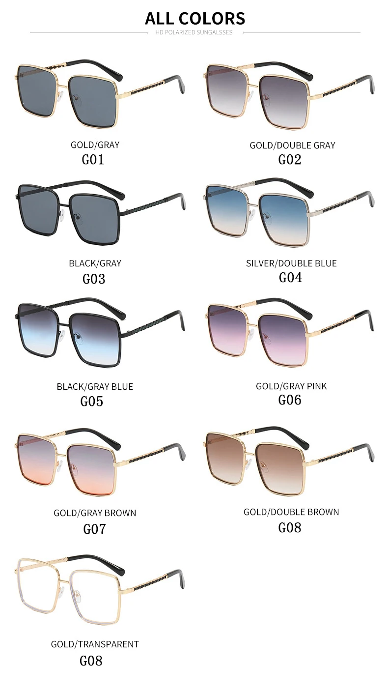 Óculos de sol femininos quadrados oversized vintage_voghion.com