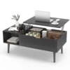 JHK Lift Top Coffee Tables 39.37"x19.7" Wood Dining Tables For Living Room With Adjustable Storage Shelf Easy To Lift Or Lower 1