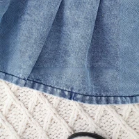 Robe en Denim bleu élégante pour petites filles, tenue décontractée, ensemble trois pièces, veste à manches longues, gilet, boutons métalliques, jupe plissée 6