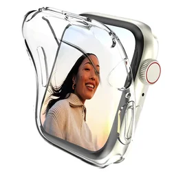 Premium TPU Screen Protector & Bumper Cover for Apple Watch - All Series & Sizes (Transparent)