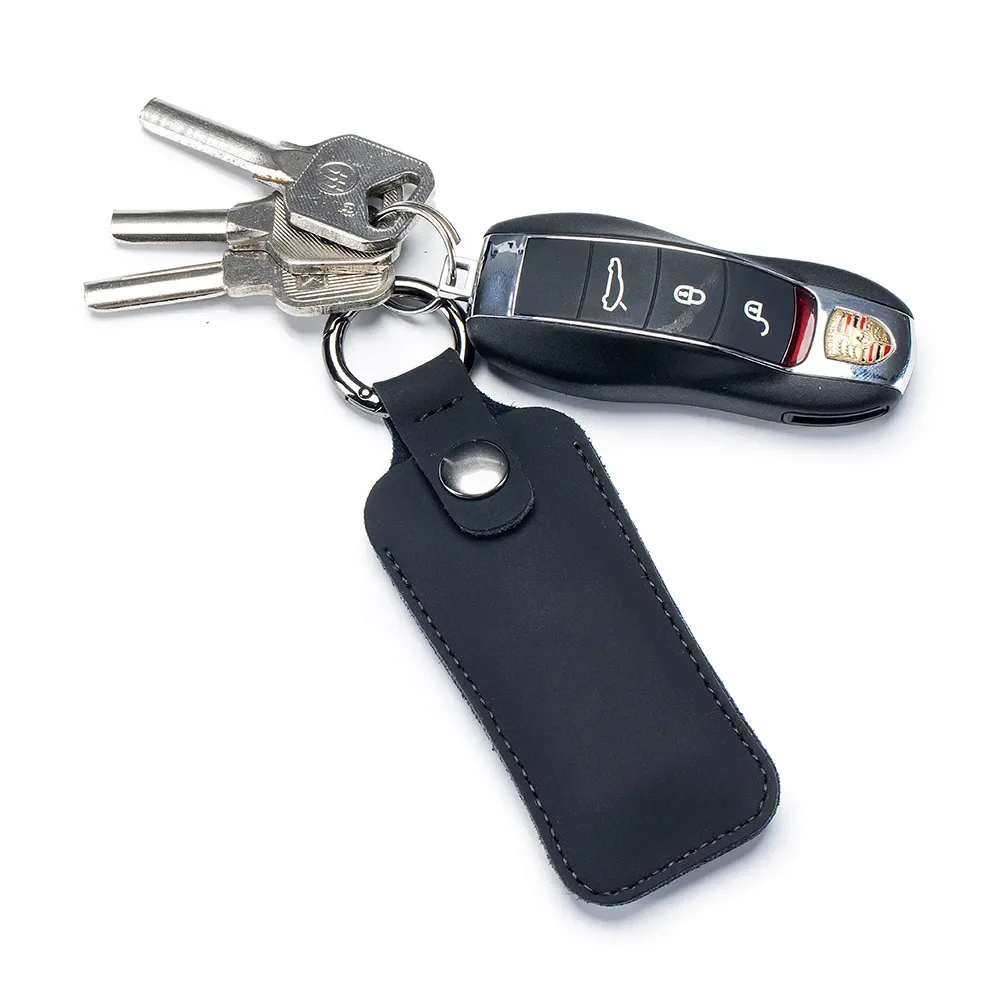 Key Protector Leather USB Storage Protective Cover Keyring USB Flash Drive Cover Anti-loss Car Keychain Case For Shield Access Card Sleeve