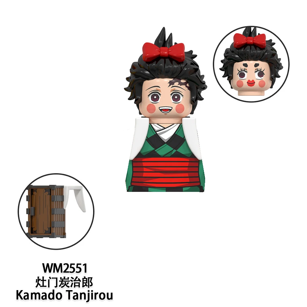 Anime Series Demon Slayer Action Figure Agatsuma Zenitsu Hashibira Inosuke Kamado Tanjirou Assembling Building Block Dolls Gift