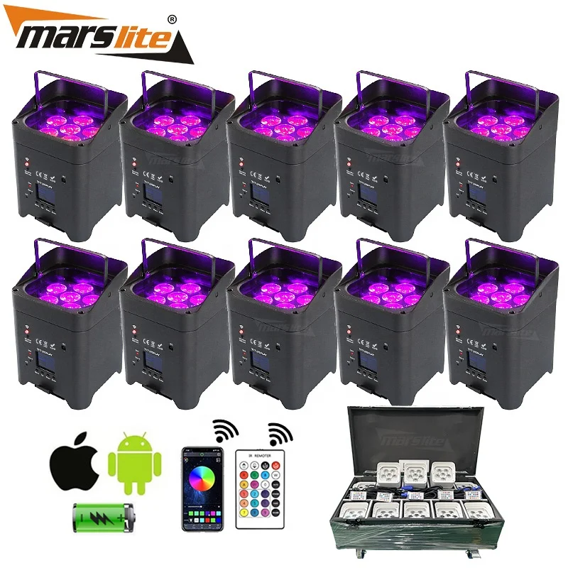 

One Piece Marslite 6x18 Led Wireless Battery Uplight Wedding Party Lumiere Dj Stage Backdrop Par S6 Wireless Uplights 1 PCS