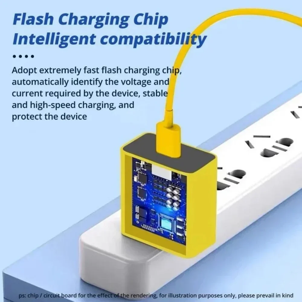 67W USB Fast Charging Charger Quick Charge 3.0 Wall Adapter with USB A To Type C Quick Charging Data Cables