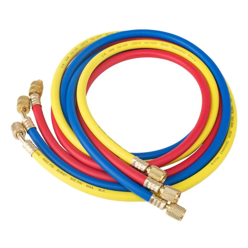 Air Conditioning Hose Kit Air Conditioning Hose 3Pcs 1M Refrigerant Hose 1/4 Sae 2500psi Refrigerant Charging Hose for R404a R12 R22 Air Conditioning