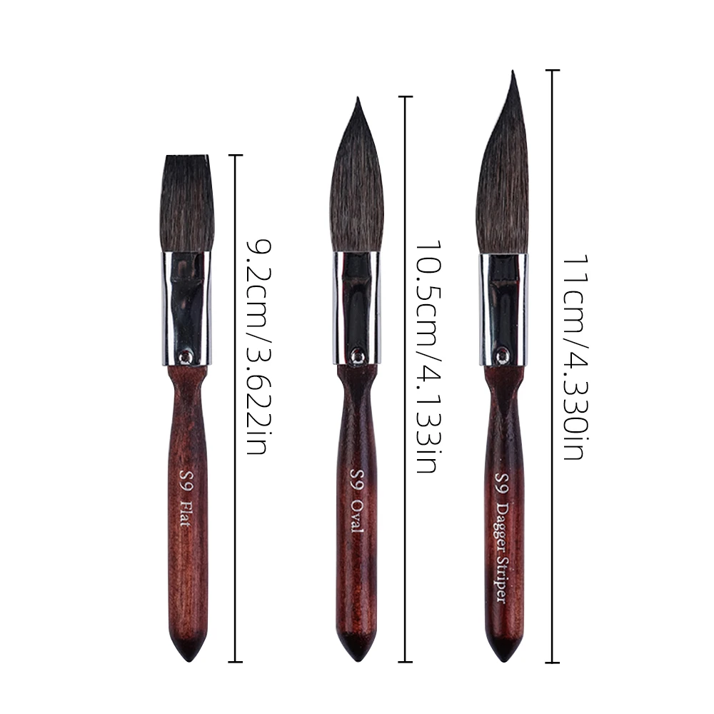 Artsecret Mini Dagger Oval Flat Squirrel Hair Watercolor Brushes Set Professional Painting Brush for Painting Art Supplies 2