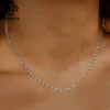 Rinntin Vintage 925 Sterling Silver Link Necklace Fashion Women Men Dainty Neck Chain Hip Hop Rhodium Neck Jewelry Gift SC21 4