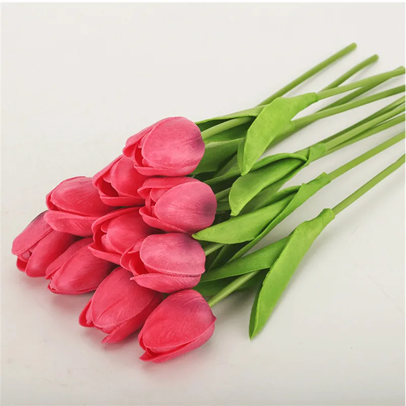 5-Piece Elegant Real Touch Artificial Tulip Bouquet for Decoration and Photography
