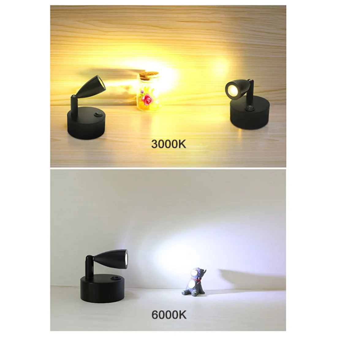 Mini Lampe Spot Led 3w À Piles Aaa, Sans Fil, Éclairage De Comptoir De  Bijouterie, D'exposition, De Mariage, Projecteur D'armoire - Led Spots -  AliExpress