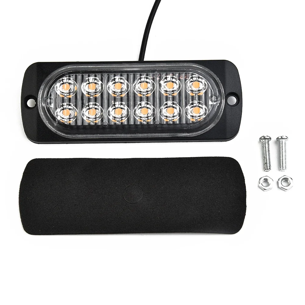 

2pcs Car Truck Signal Light, Amber LED Warning Lamps, Ultra Thin Design, 12LED 36W, High Intensity LEDwith Optical Lenses