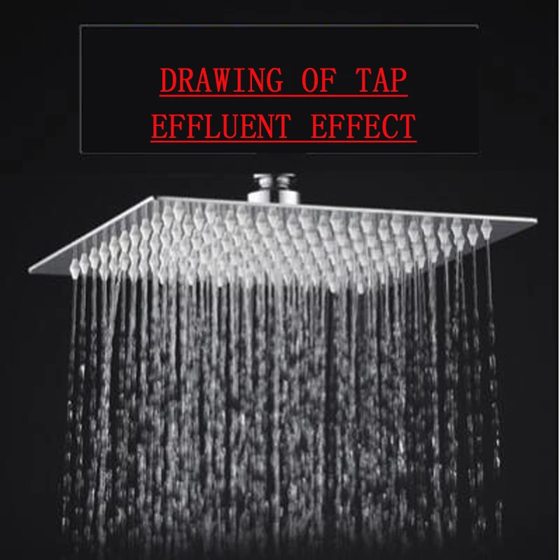 Square Round Shape Stainless Steel Ultra-thin Waterfall Rain Large Shower Head Pressurized Bathroom Accessories shower head