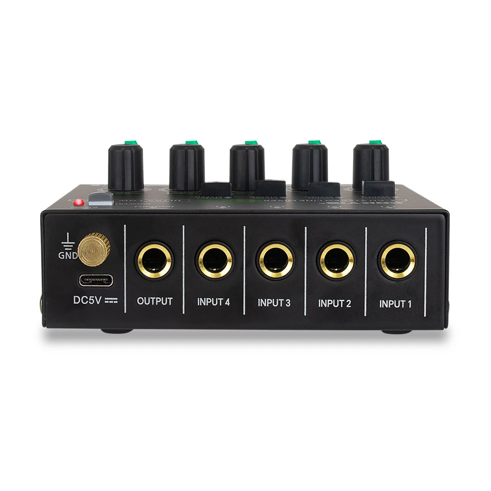 Mix400 Pro 4 Channel Professional Sound Mixer With RGB Light Mini Audio Mixer Line Small Audio For Club Bar Audio Mixer
