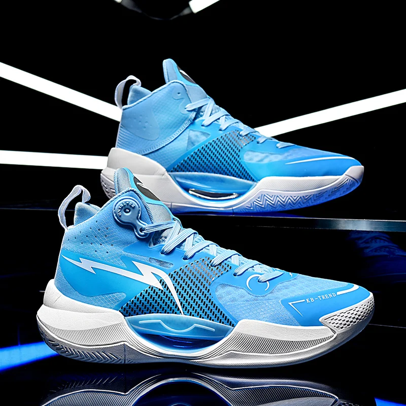 

Couple high-top lace-up basketball shoes men's luminous sneakers high elastic wear-resistant basketball training shoes 36-46