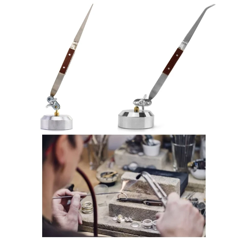 Third Hand Tweezers Soldering Tweezers with Rotatable Base for Jewelry Repairing Dropship