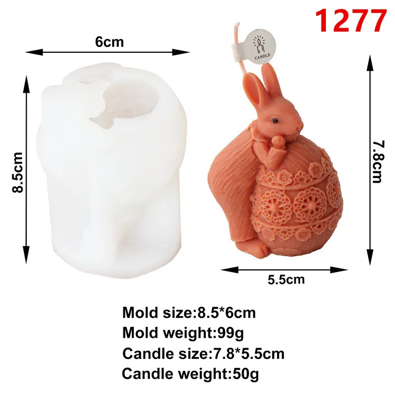 Easter Cute Bunny Modeling Silicone Mold Diy Drop Glue Resin Plaster Aromatherapy Candle Decoration Making Kit Diy Craft Tools