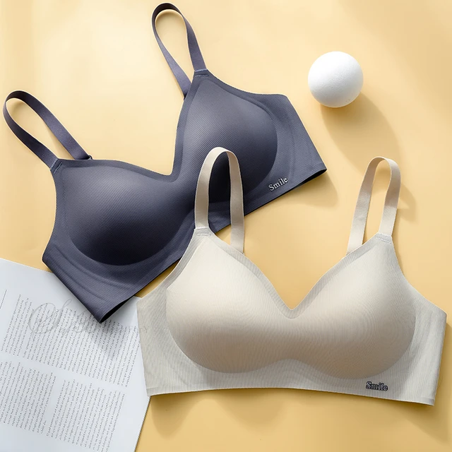 2Pc Womens Plus Size Underwear Small Breast Gathering No Steel Ring Up  Collect The Side Breast Anti-Sagging Summer Bra