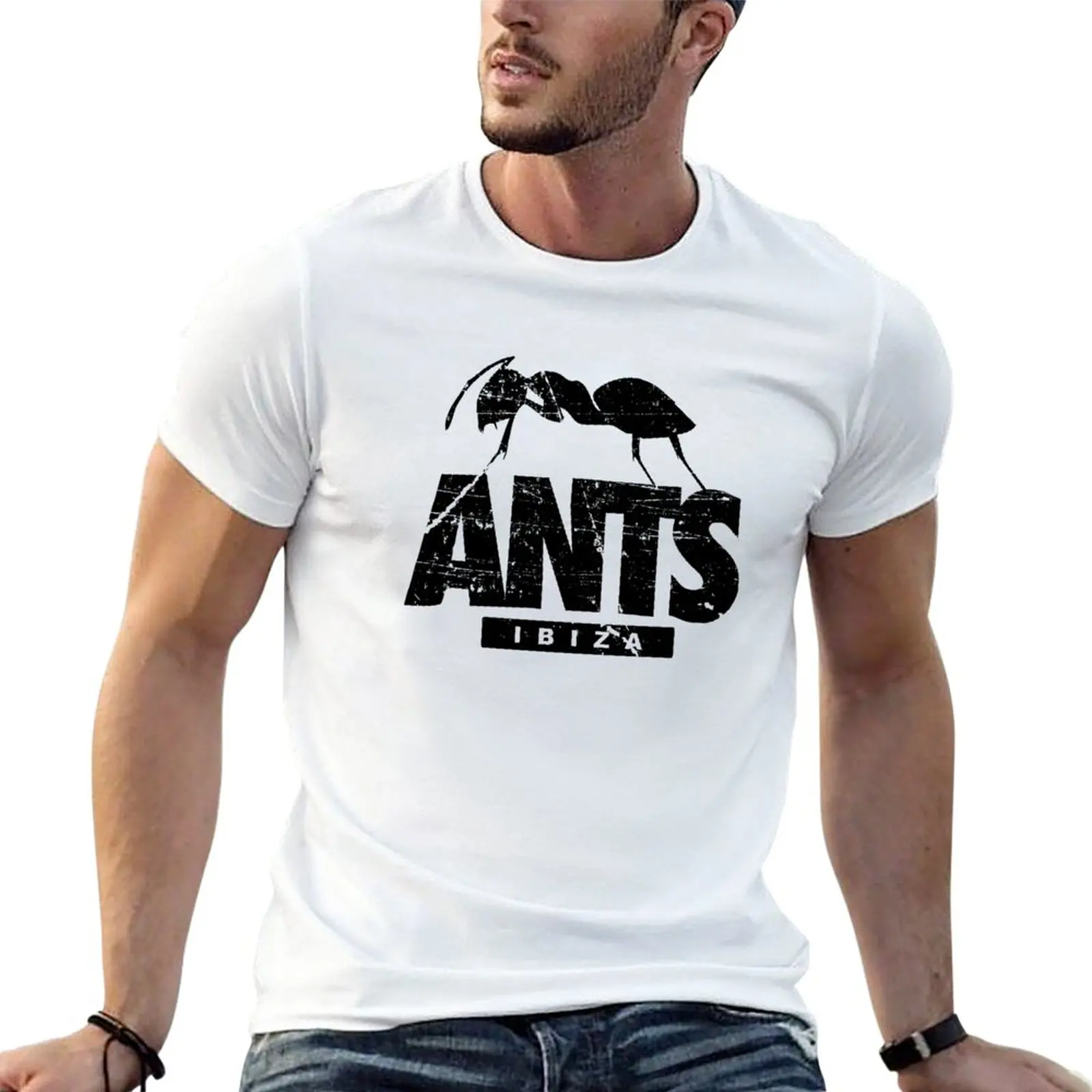 Ants Ushua?A Club Ibiza: Modello Black Legend Event By La French Touch T-Shirt Heavyweights Top Sweat Shirt Plain T-Shirt Uomo