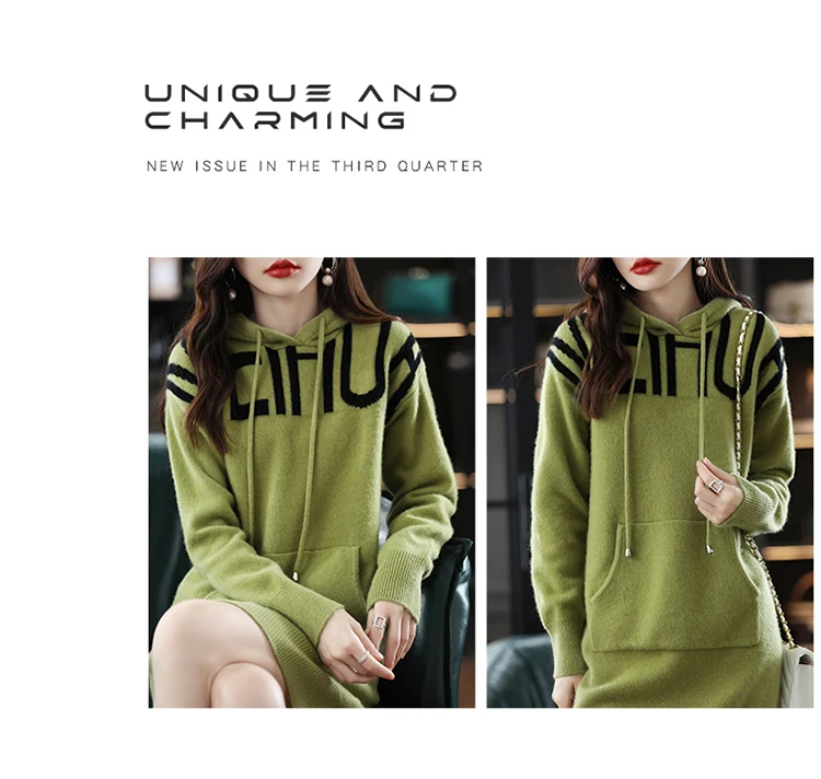 2022 100% Cashmere Wool Pullover New Arrival Women Sweater Slim Fit Premium Long Knit Cashmere Dress Long Sleeve Sweater autumn