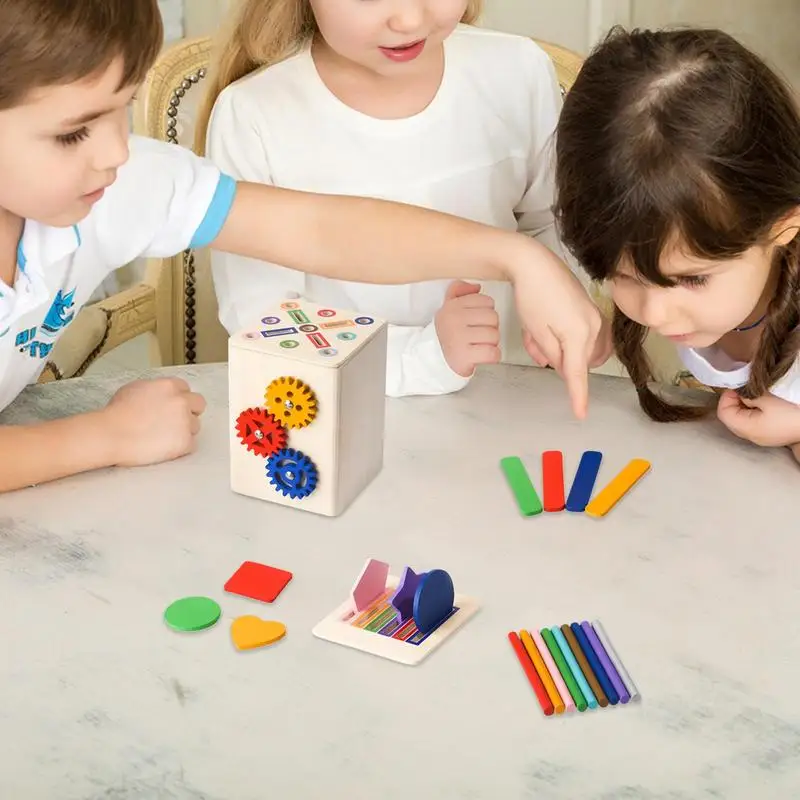 Color Sorting Toy Sensory Developmental Games Wooden Shape Color Sorter Motor Skills Toys For 1-3 Year Old Boy Children