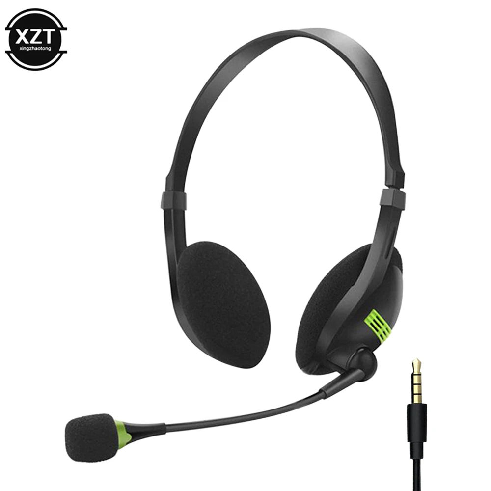 3.5mm Noise Cancelling Wired Headphones Microphone Universal Headset With Microphone For PC /Laptop/Computer Adjustable Volume wired headphones wired earphone wired headset