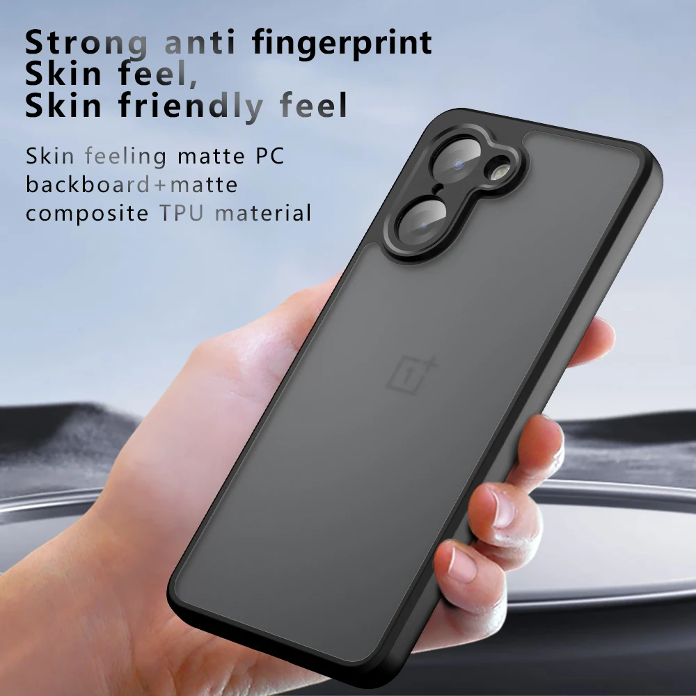 Luxury Skin Feel Matte Shockproof Phone Case with Translucent Back Cover