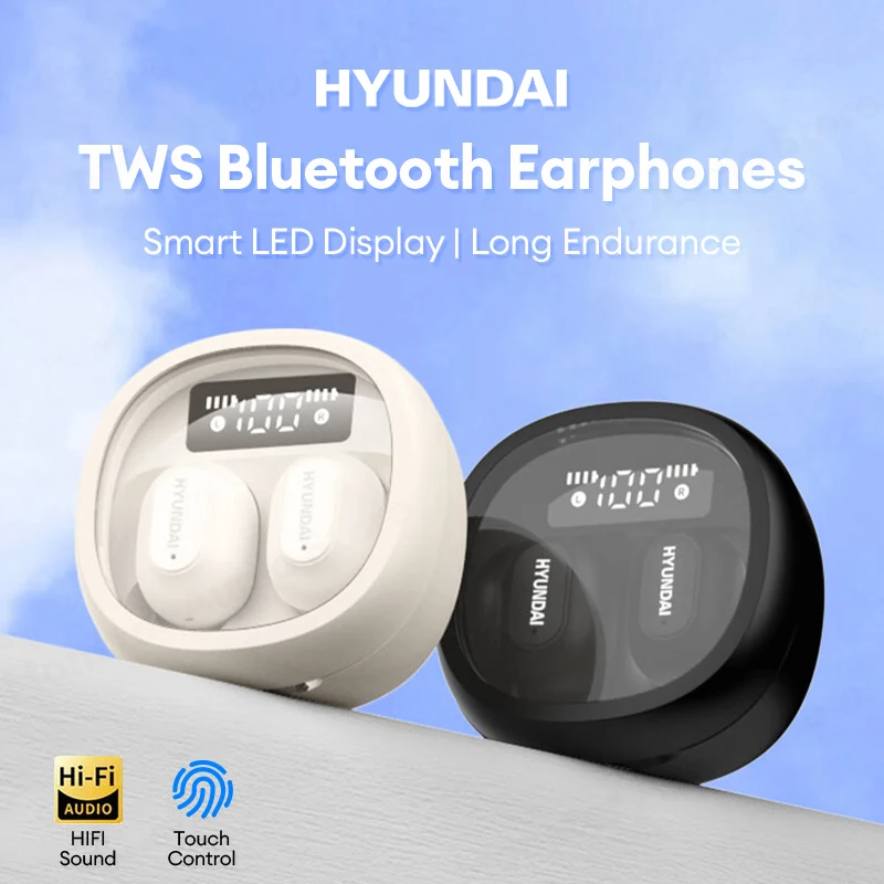 

Оригинальные беспроводные Bluetooth 5,3 наушники HYUNDAI HY-T11 TWS, Hi-Fi стереонаушники, игровые наушники с длительным временем работы в режиме ожидания