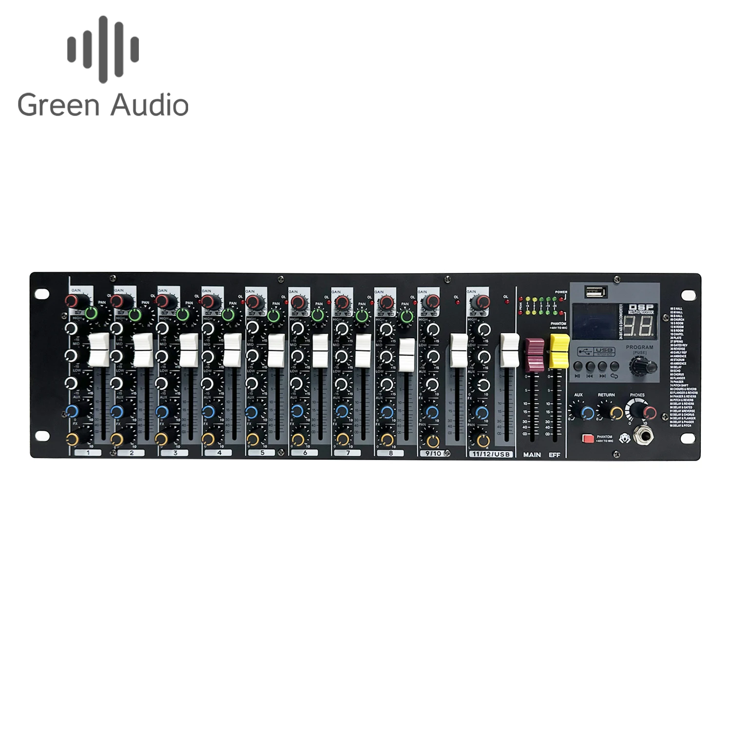 

GAX-K12 12-channel mixer professional rack-mounted embedded with effect analog audio console