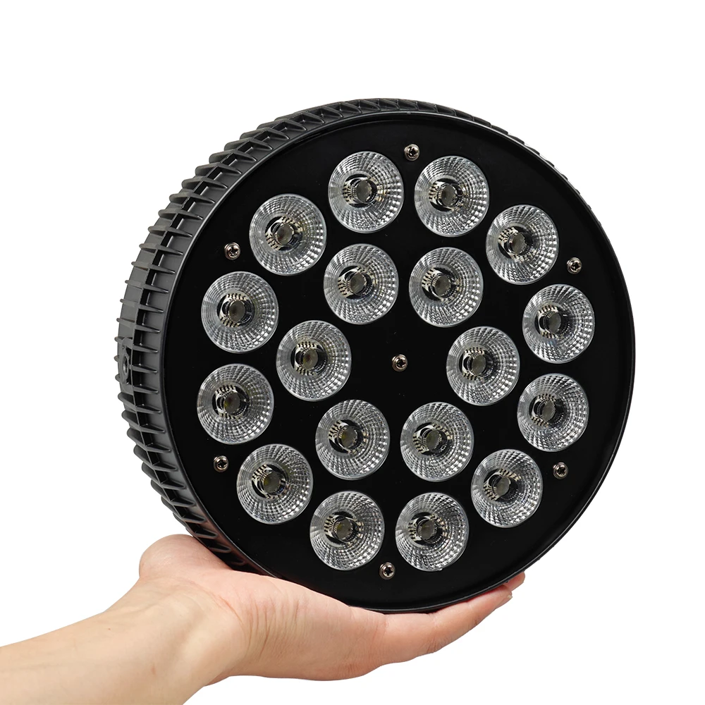 알루미늄 합금 무대 파 라이트, 평면 파 라이트, DMX512 무대 워시 벽 램프, 18x18w RGBWA UV, 6in 1 LED 파 라이트