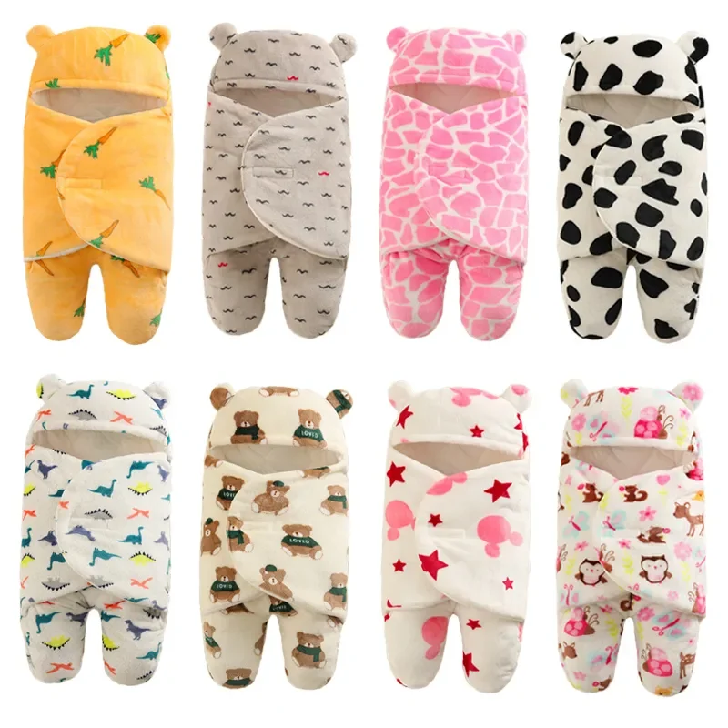 

Soft Quilted Newborn Swaddling Baby Sleeping Bag Cartoon Thicken Autumn Winter Baby Accessories Newborn Sleep Sack 0-9 Months 침낭