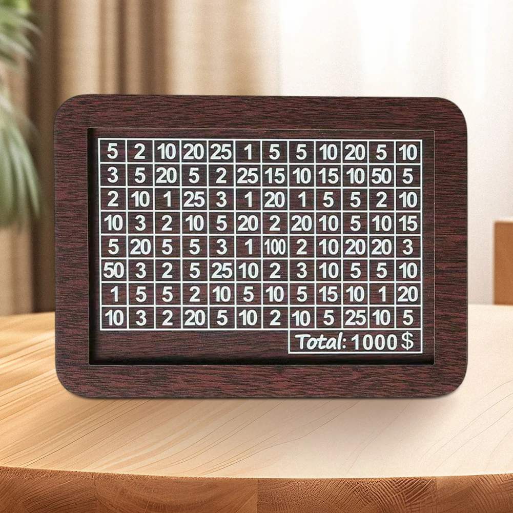 NWooden Piggy Bank Reusable Handmade Money Saving Box with Number 1000/2000/3000/5000/10000 USD Money Storage Box for Boys Girls 3