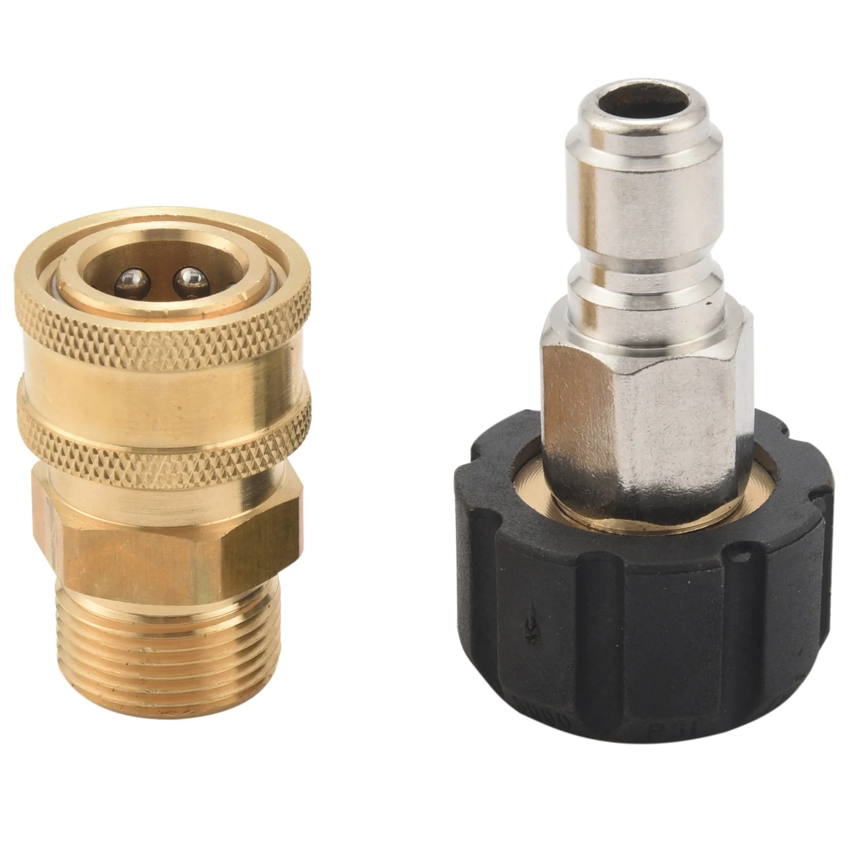 

Pressure Washer Adapter Set, Quick Connect Kit, Metric M22 15Mm Female Swivel To M22 Male Fitting, 5000