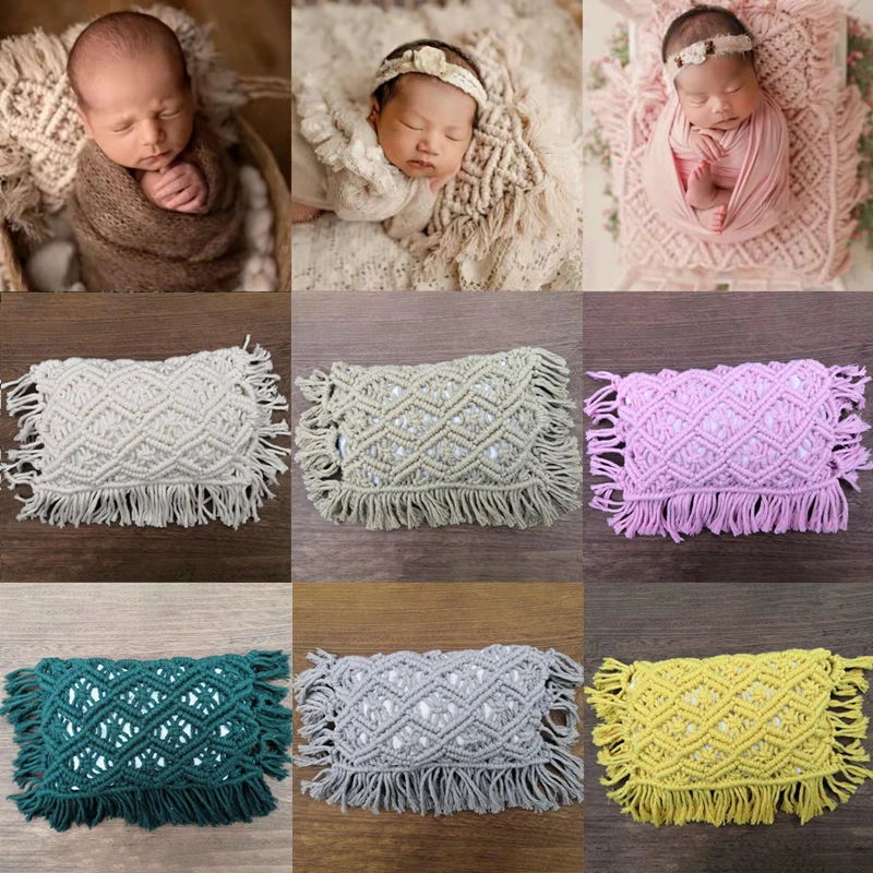 Newborn Photography Props Accessories Handmade Cotton Tassel Pillow Studio Baby Photo Props Infant Fotografia Decoratio Pillows newborn photography props wraps hats set fotografia accessories baby photo props