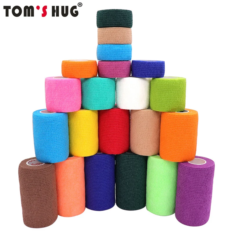 Colorful Athletic Tape Self Adhesive Elastic Bandage Elastoplast Breathable Knee Finger Ankle Palm Sports Protector Pet 4.8m sports tape kinesiology tape