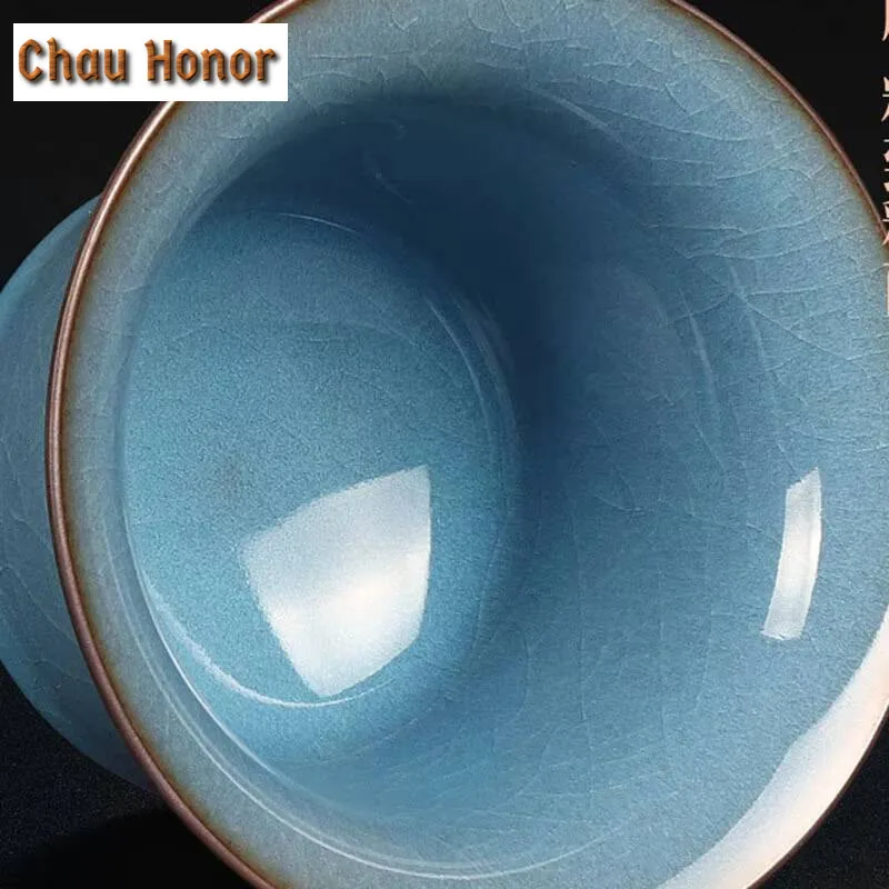 150ml High-end Kiln Change Ice Cracked Glaze Ceramics Sancai Gaiwan Famous Master Handmade Tea Tureen Kung Fu Tea Set Gift Box