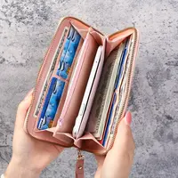 Mode Zipper Portefeuilles Femmes Long Sacs À Main Porte Monnaie Cartes Titulaire PU En Cuir Billfold Portefeuille 5