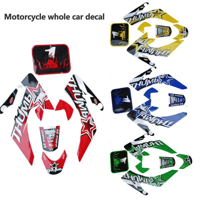 Motorcycle Decal Sticker Red Blue Yellow Green Racing for CRF 50cc Pit Dirt Bike Kohis CRF50