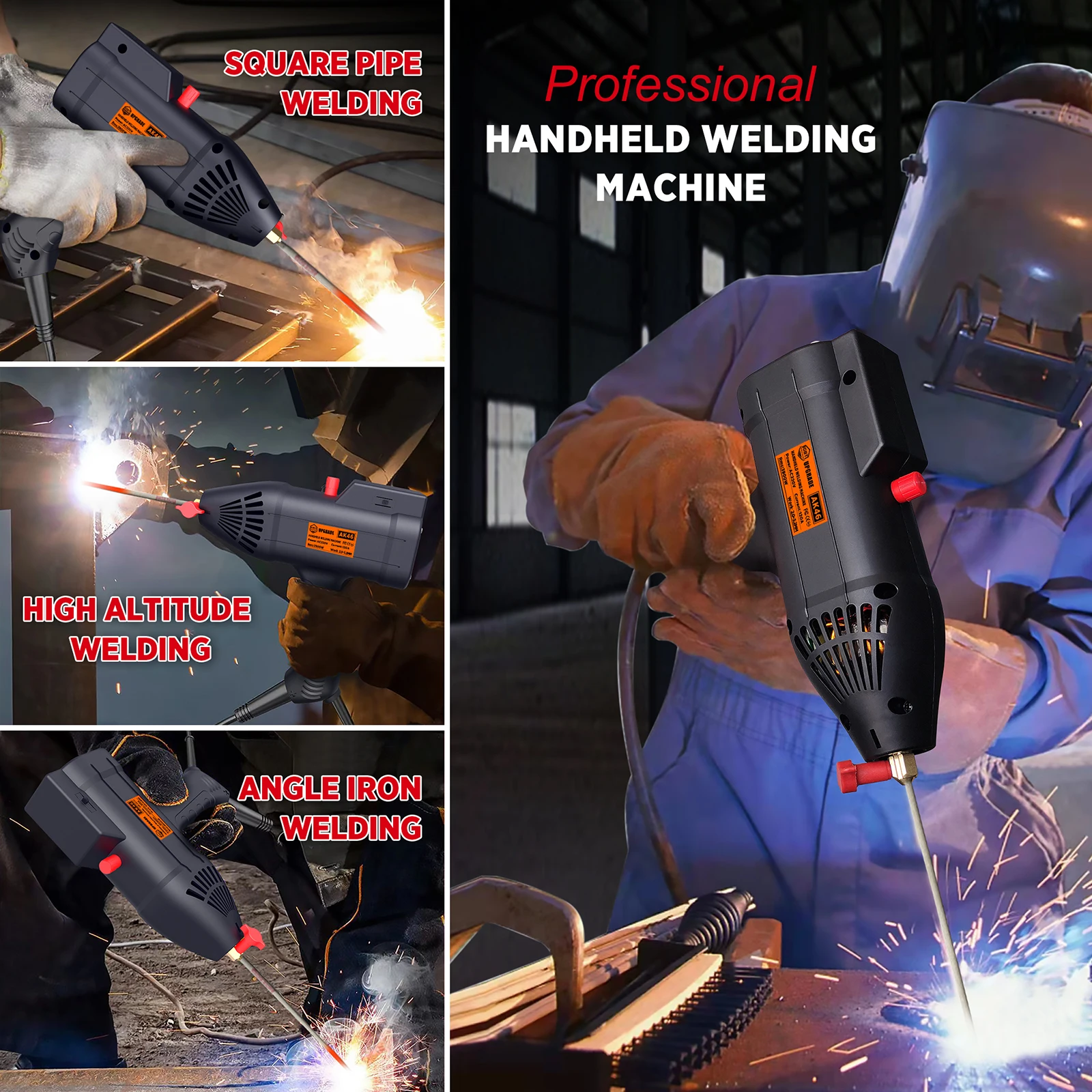 Handheld Portable Electric Arc Welding Machine 220V 3900W 120A Intelligent Welder Current Adjustment for 2.0-3.2 mm Electrode