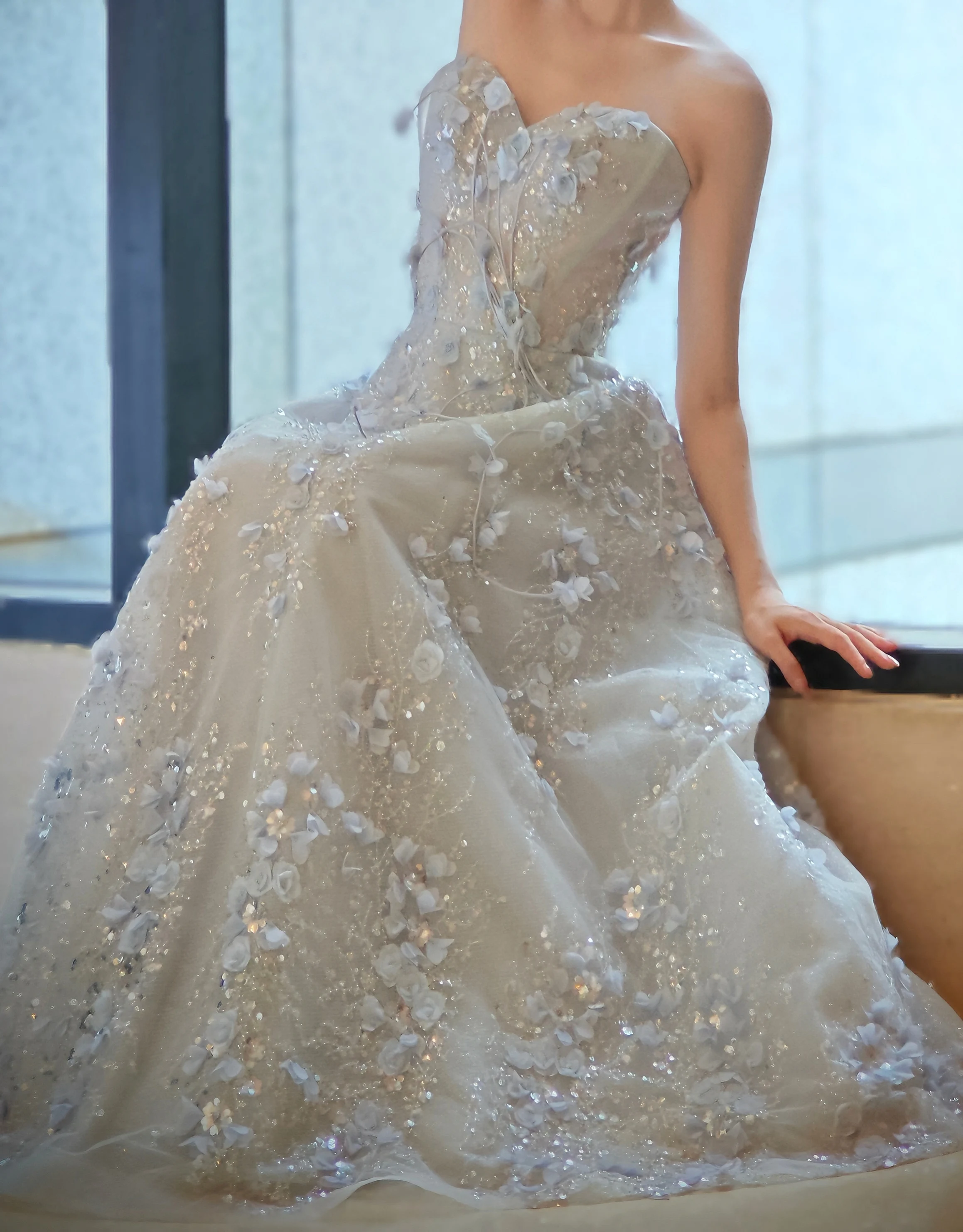 العرف مثير الحبيب أكمام مساء اللباس الثقيلة الديكو...