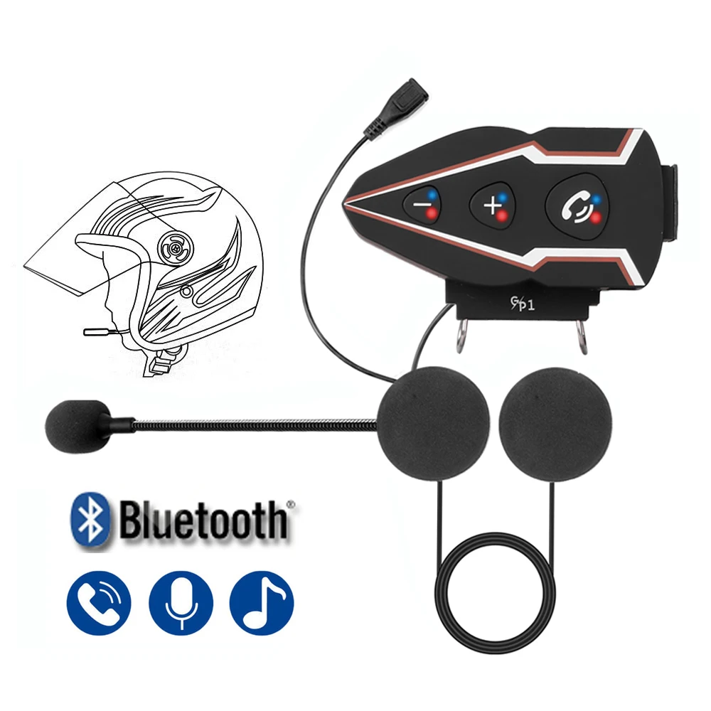 

Motorcycle Bluetooth 5.0 Wireless Helmet Headset 2600mAh Battery Handsfree Call Kit Stereo Anti-Interference Waterproof Earphone