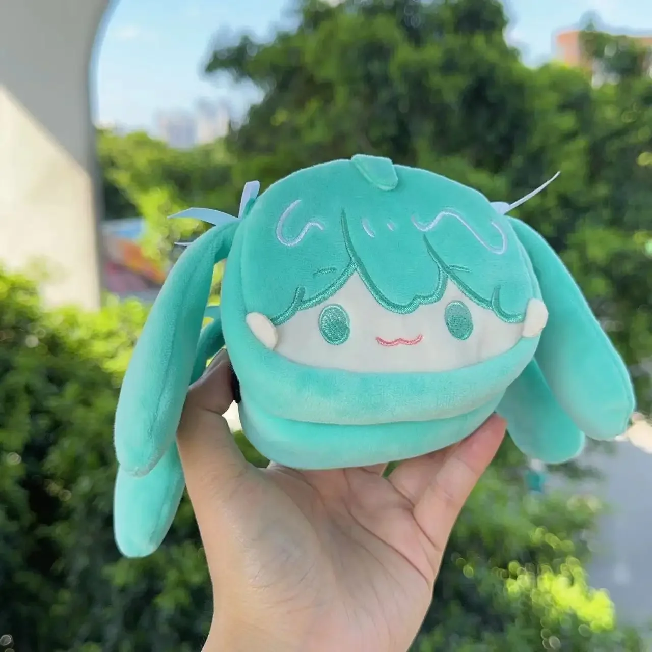 Anime Peripheral Hatsune Miku Bluetooth Headset Storage Bag Cute Cartoon Key Chain Plush Coin Purse