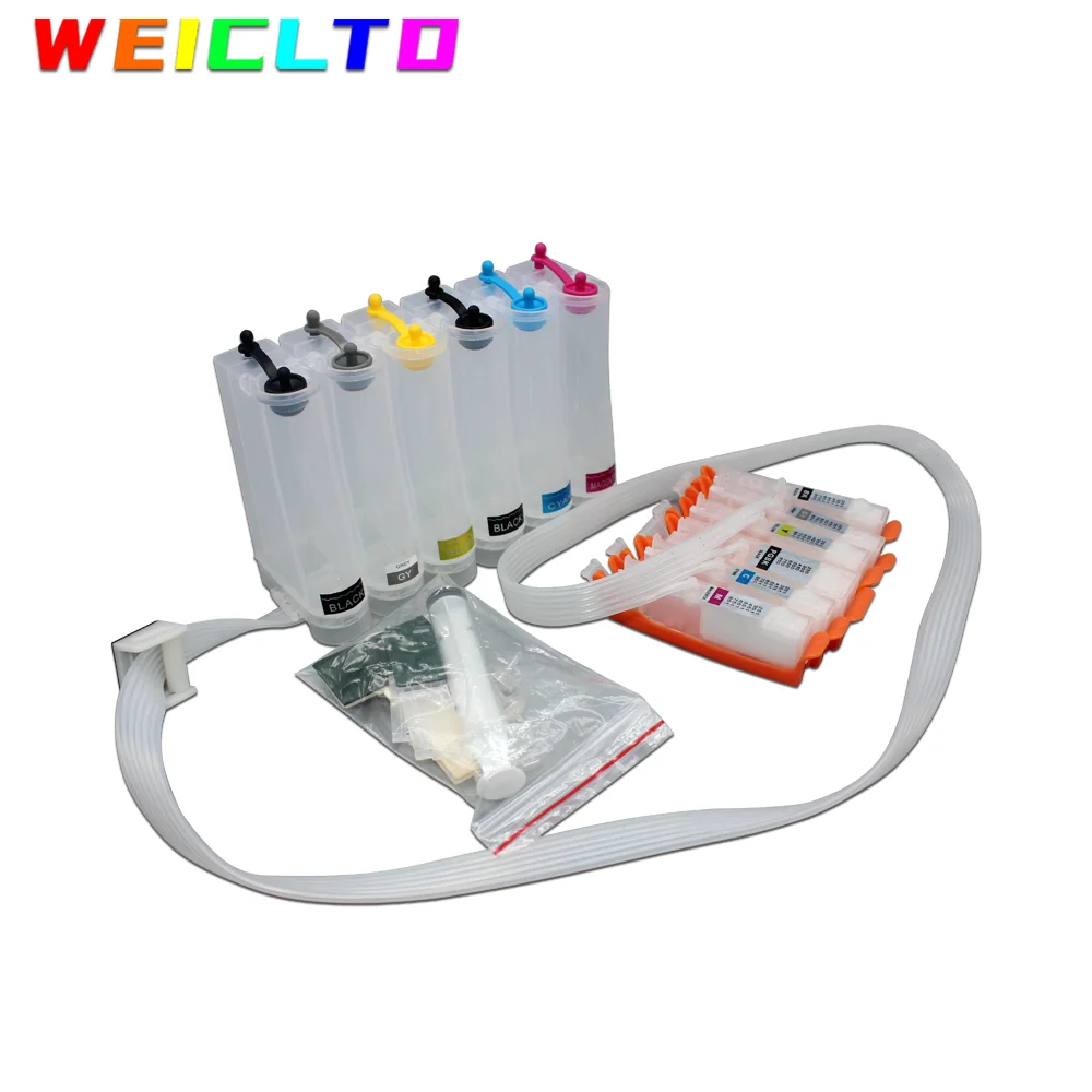 6 색 PGI-150 CLI-151 PGI150 CLI151 Ciss 시스템 Canon MG5610 MG6310 MG6610 MG7110 MG7510 iP8710 프린터 (리셋 칩 포함)