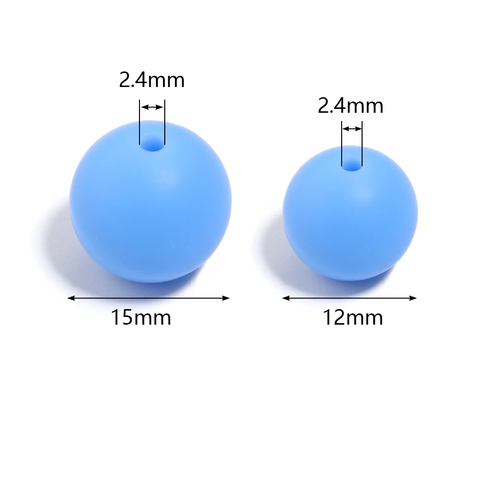 Set of 20 Candy-Colored Round Silicone Beads for DIY Jewelry and Accessories