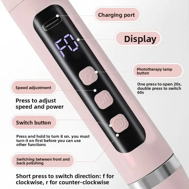 2-in-1 네일 램프 & 네일 드릴 펜 세트 UV LED 네일 램프 전동 네일 그라인더 매니큐어 도구