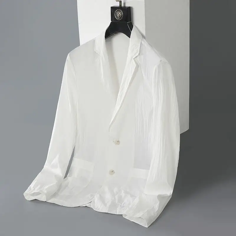 Lightweight Men's Casual Suit Slim Fitting Sun Protection Blazer High-end Business Single Breathable Large Size Jacket