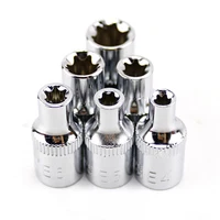 6PCS 1/4" Ratchet Socket.Set.To.rque. Wrench Torx Star Female Socket Adapter E Socket Driver Joint Hand Tools E4 E5 E6 E7 E8 E10 2