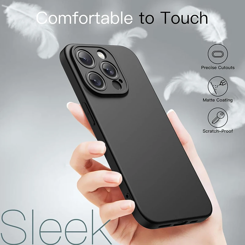 Sleek Luxury Ultra-Thin Matte Black Silicone Soft Case
