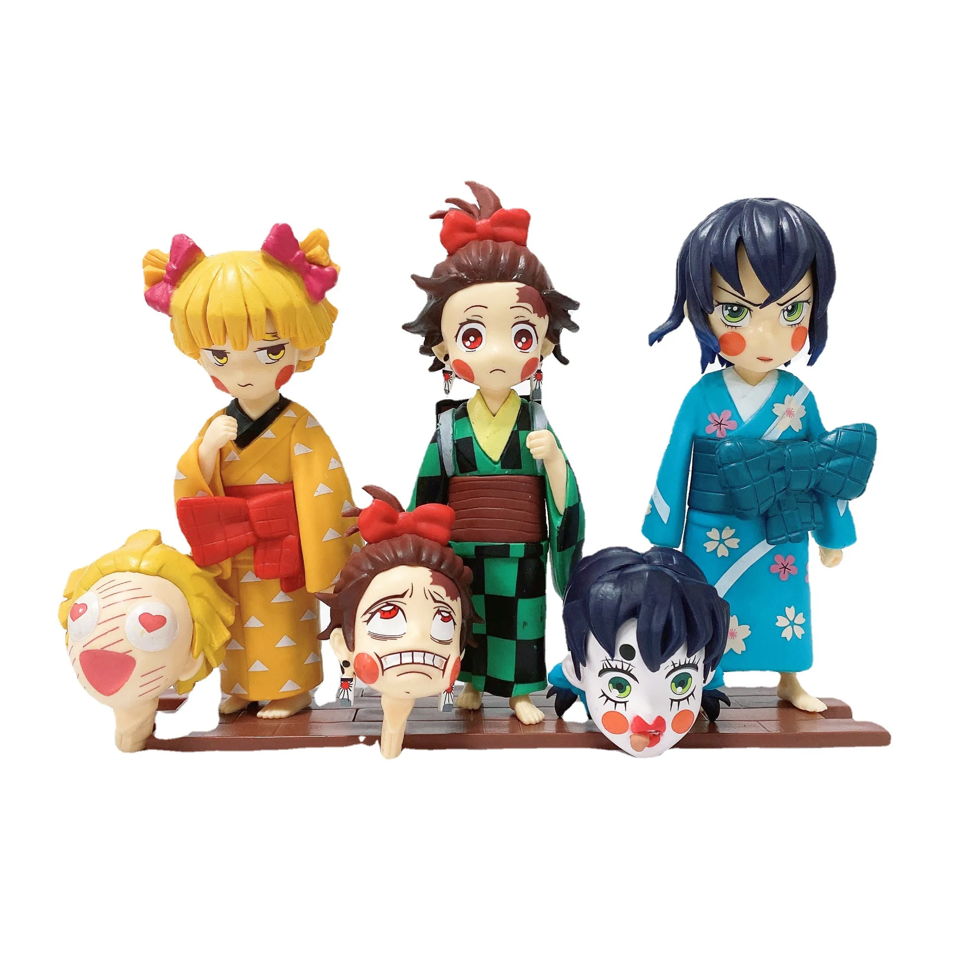 Anime Demon Slayer Action Figures Onigiri Kamado Nezuko Kamado Tanjirou  Agatsuma Zenitsu Anime Peripheral Small Ornaments