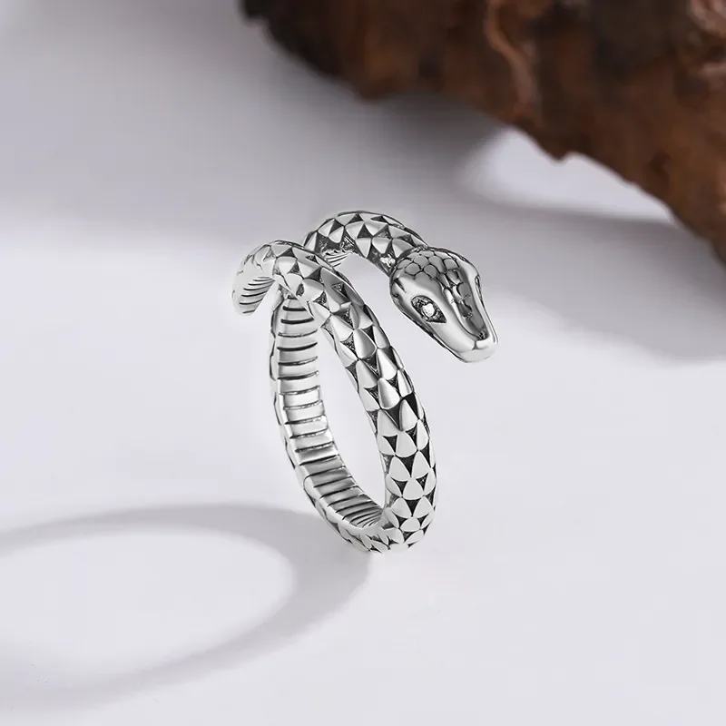 

925 Sterling Silver Snake Retro Animal Rings for Women Men Simple Personale Fashion Punk Jewelry Party Gifts Wholesale
