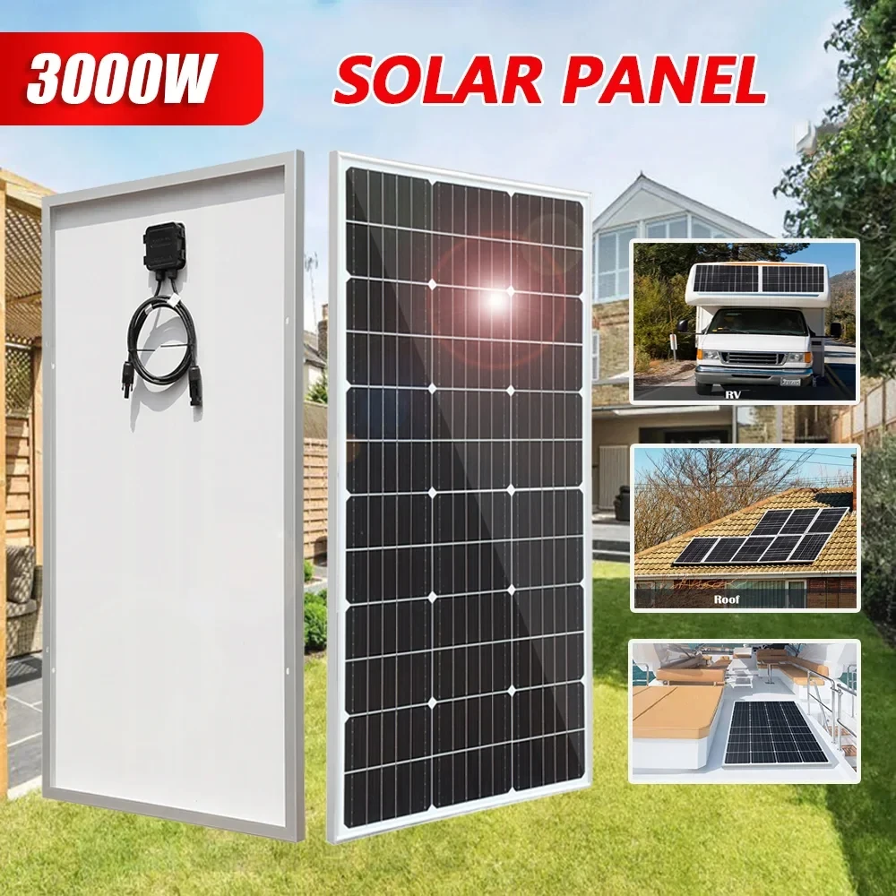 

3000W Solar Panel Power Generator 18VSolar Panel High Efficiency Portable Flexible Charging Outdoor Solar Cells For Home Camping