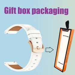 Premium PU Leather Smart Watch Strap Wristband, 18 - 20mm - 18mm Width (White)